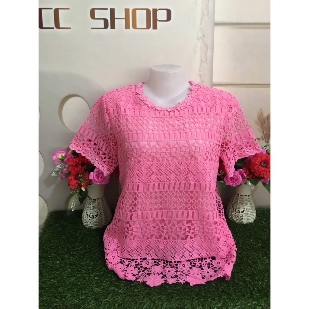 เสื้อลูกไม้ ใส่ออกงานต่างๆ ทำบุญ อก32-42นิ้ว รุ่น4213-9