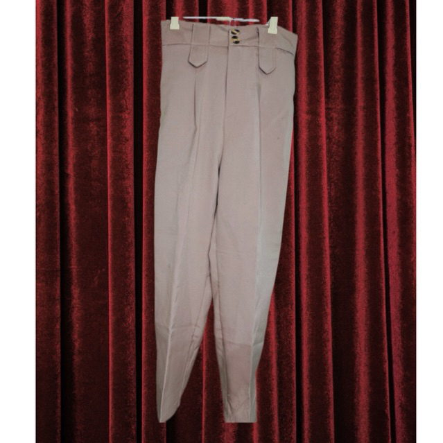 กางเกงผ้าขายาวสีน้ำตาลงานป้ายBJ SHOP