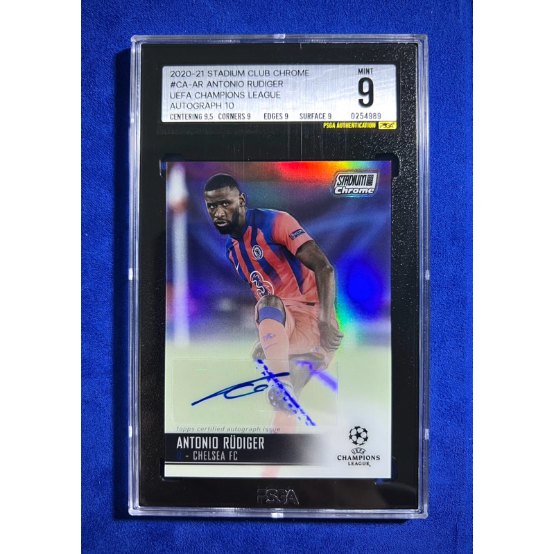 การ์ดเกรดลายเซ็นนักเตะ Antonio Rudiger Topps UEFA Champions league Stadium Club Chrome 2020-21 เกรด 