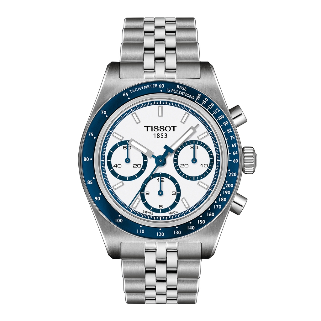Tissot PR516 Chronograph ทิสโซต์ พีอาร์ 516 ออโต้ โครโนกราฟ T1494621101100 สีขาว เทา นาฬิกาผู้ชาย