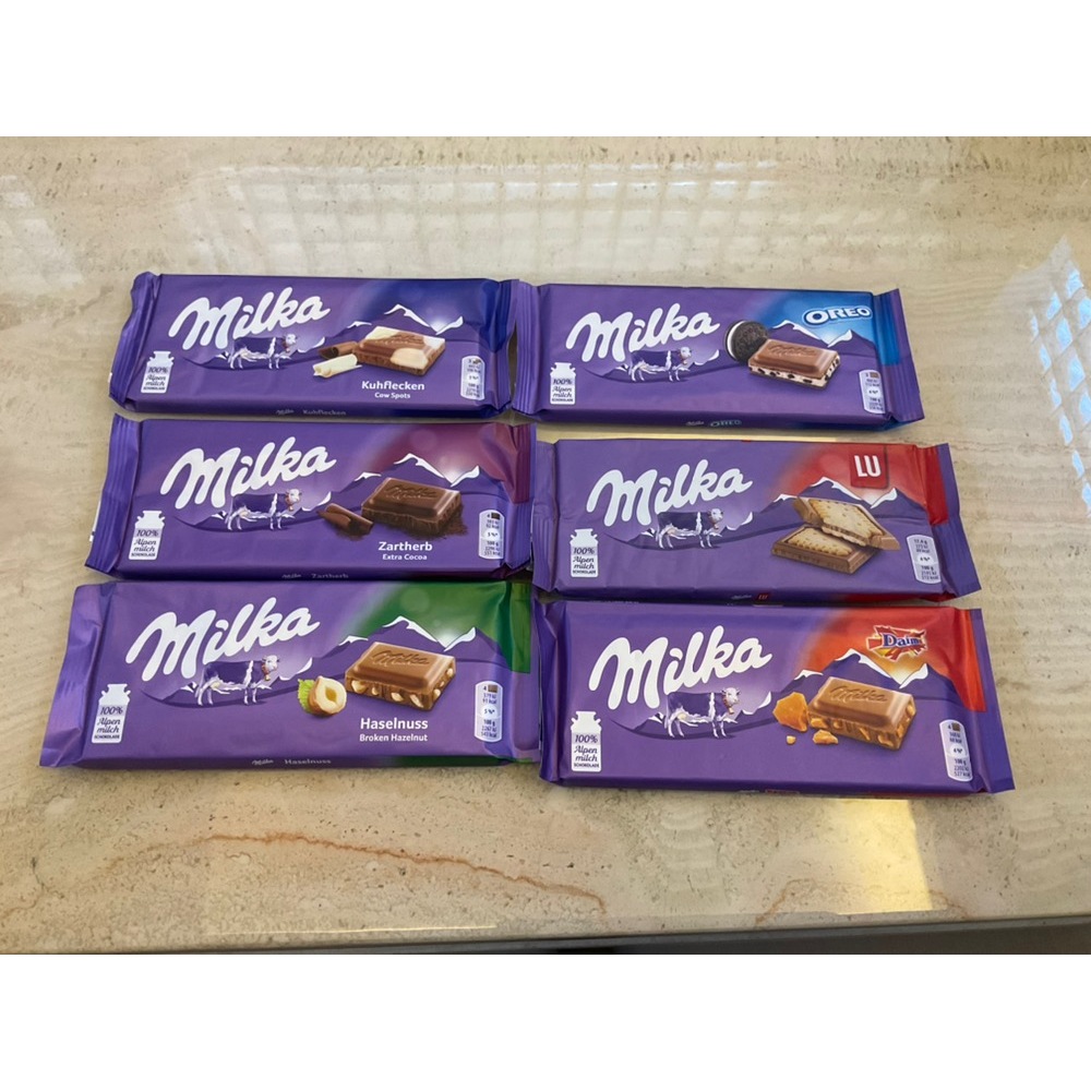 Milka chocolate bar ช็อคโกแลตจากเยอรมัน ขนาด 87-100g มี 20 กว่ารส
