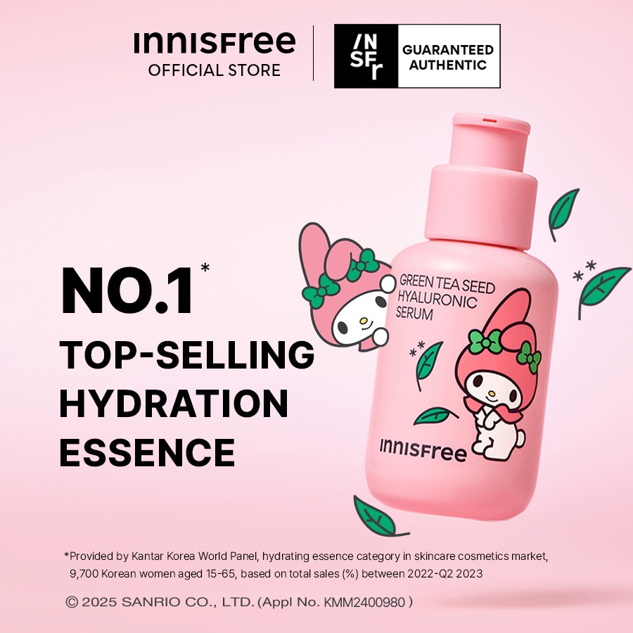 innisfree Sanrio Characters Green Tea Seed Hyaluronic Serum 80ml. อินนิสฟรี กรีนที
