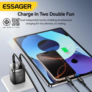 Essager 33W GaN จอแสดงผลดิจิทัล USB Typ C ที่ชาร์จเดินทาง PPS PD QC ชาร์จเร็ว 3.0 ชาร์จเร็ว ที่ชาร์จสําหรับ Samsung B02
