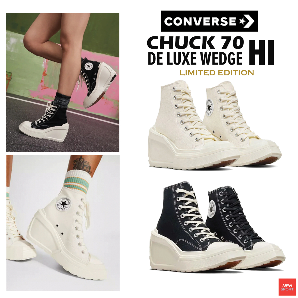[ลด30% เก็บโค้ด 2509FASHDD] CONVERSE CHUCK 70 DE LUXE WEDGE HI รองเท้าส้นสูง คอนเวิร์ส แท้ ใหม่ล่าสุ