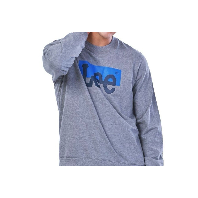 เสื้อแขนยาวLee รุ่น LE F523MPULS90 สีเทาสกรีนLogo น้ำเงิน