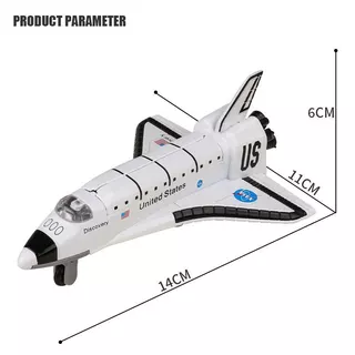 โมเดลกระสวยอวกาศ SPACE SHIP งานเหล็ก มีไฟ-มีเสียง มีลานวิ่งได้ เปิดตัวยานได้ ขนาด 14x11x6cm. 558813 #