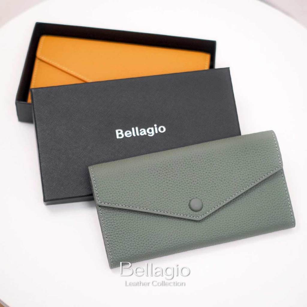 Bellagio รุ่น Verona Wallet กระเป๋าสตางค์ใบยาวหนังวัวแท้ (ทรงบางสลิม) สไตล์ Minimal