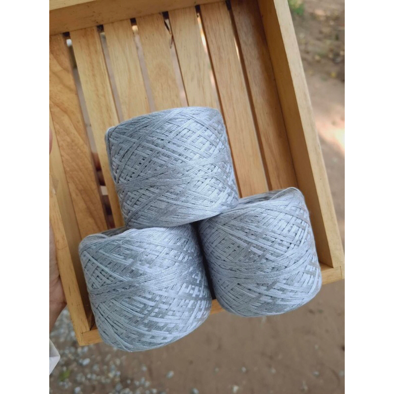 ด้ายถัก ไหมถัก ไหมเรย่อนสีบรอนซ์เทา เส้น#20 น้ำหนัก 100 กรัม/ม้วน (ไม่ตีเกลียว)