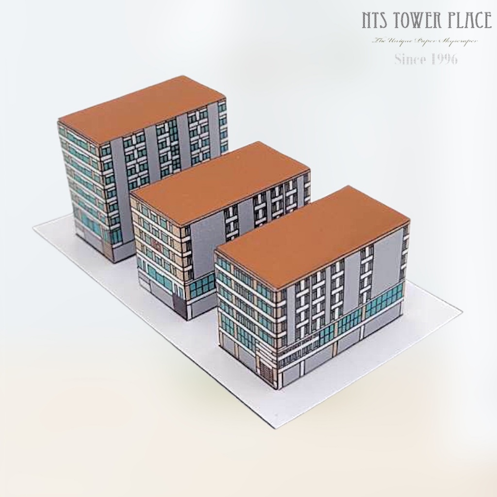 โมเดลตึกกระดาษ โรงแรมบีทู สวนหลวง ร.9 ศรีนครินทร์ 42 บูติค แอนด์ บัดเจท สูง 8 ชั้น - รูปที่ 3