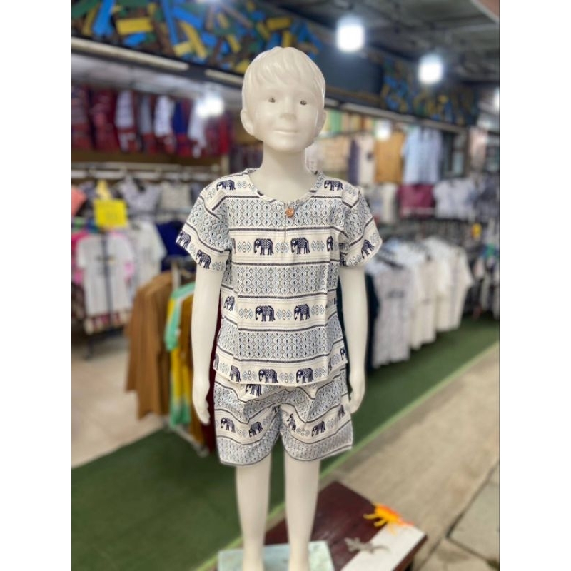 ชุดช้างเด็ก/ชุดผ้าฝ้ายลายช้างมีหลายขนาดไซส์
