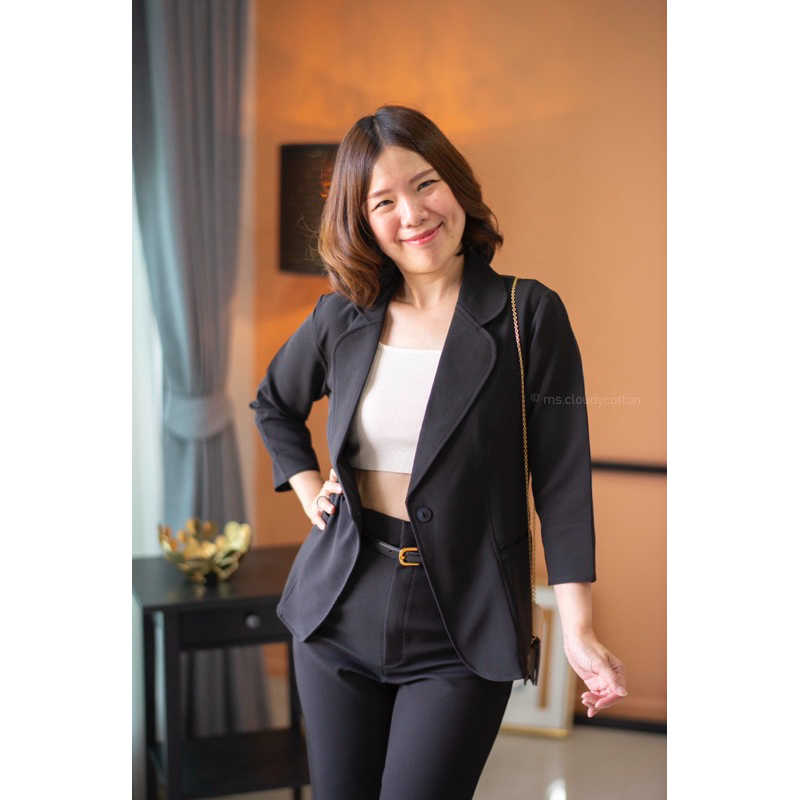 ms.cloudycotton - Perry Blazer เสื้อคลุมเบลเซอร์ แขน4ส่วน พับปลายแขนได้ ผ้าดี ยับยาก ทรงสวย