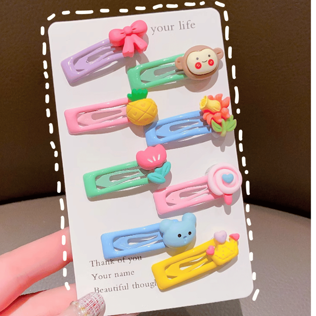 พร้อมส่งในไทย กิ๊บจิ๋วเซ็ต 10 ชิ้น สีพาสเทล ลวดลายน่ารัก มีให้เลือกหลากหลายแบบ