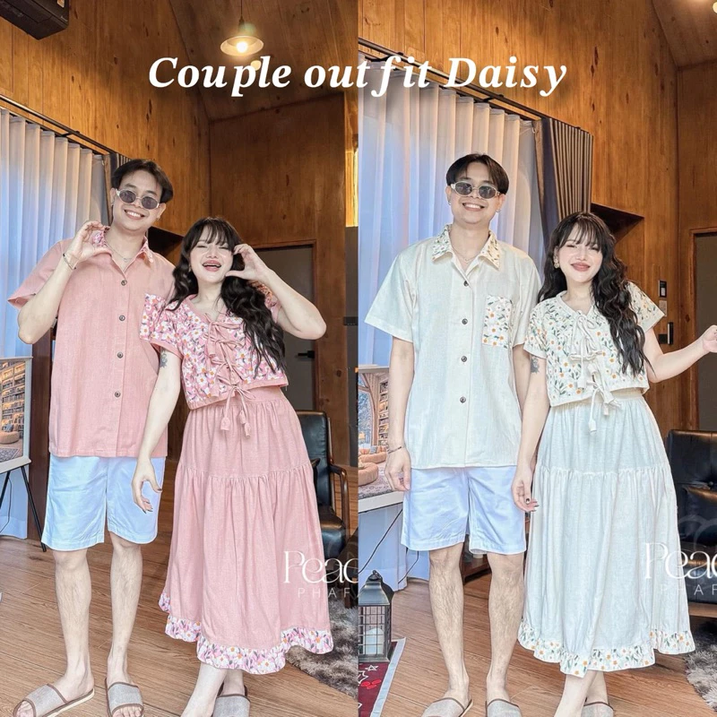 PEACH-รหัสPF4Couple Daisy ชุดงานคู่ลายดอกเดซี่ (กดแยกนะคะ)