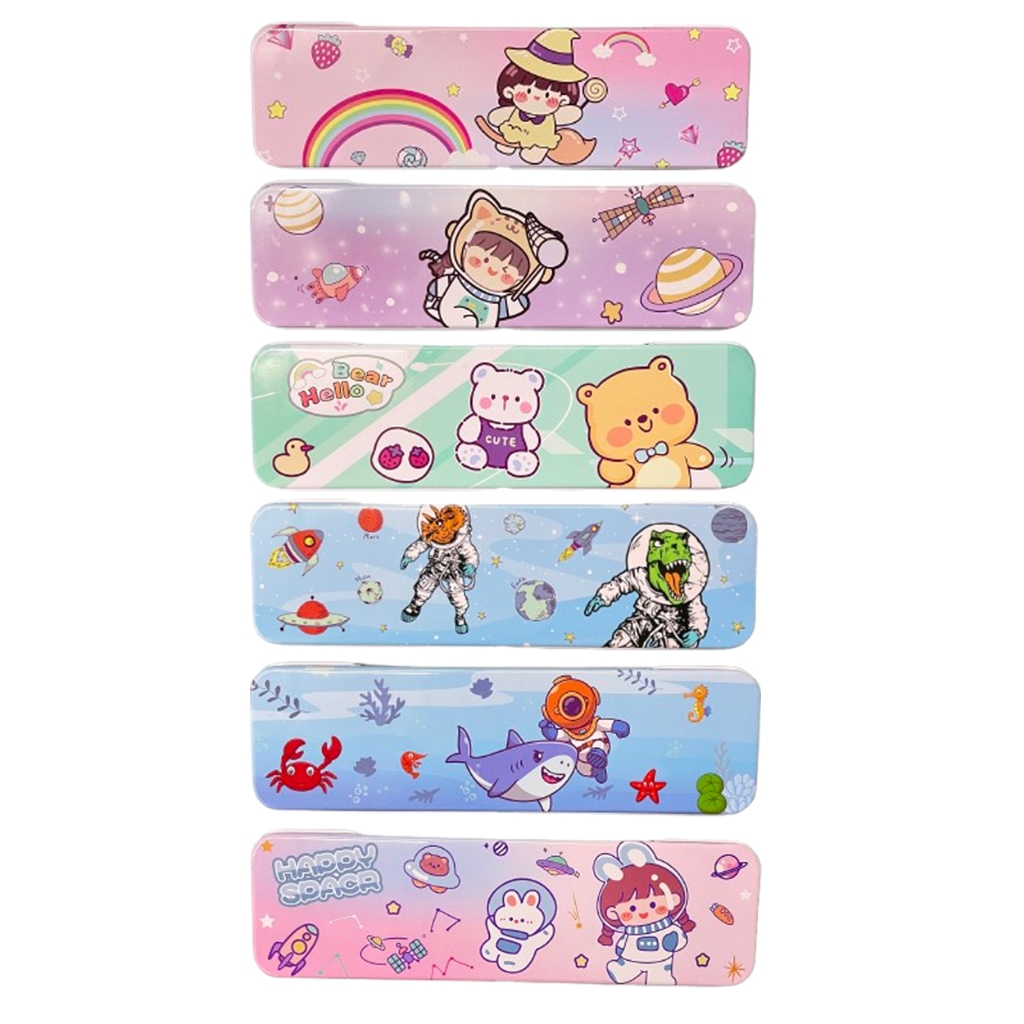 กล่องดินสอเหล็ก ลายการ์ตูน 6 แบบ (5600) ทำจากวัสดุอย่างดี กล่องดินสอ