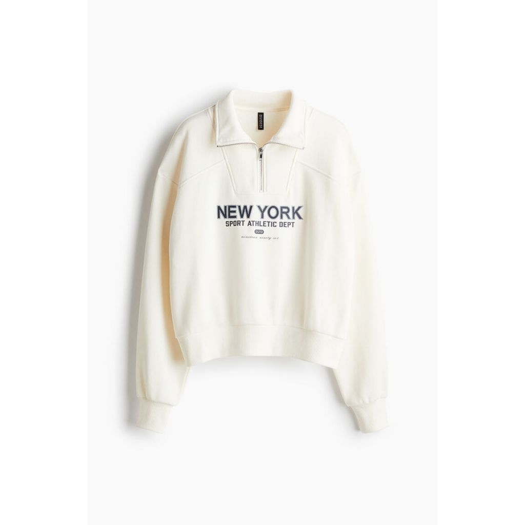 H&M Motif-detail zip-top sweatshirt Women Motif-detail zip-top sweatshirt 1273627_1