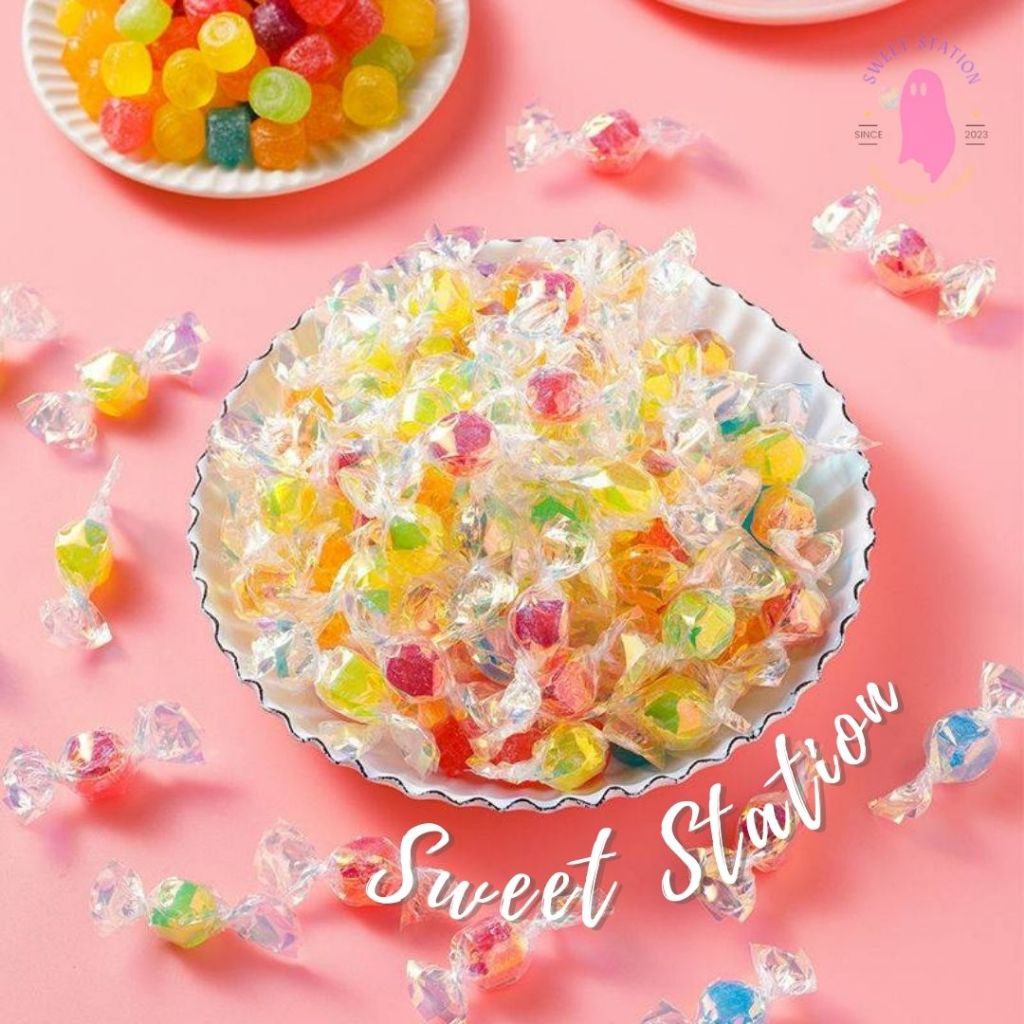 Mini Candy กระดาษแก้ว แพ็ก 50-100 ชิ้น รสผลไม้รวม สีสันสดใส น่ารัก ลูกอมมินิ ลูกอมกลิ่นผลไม้ ทอฟฟี่ ลูกอมวิบวับ