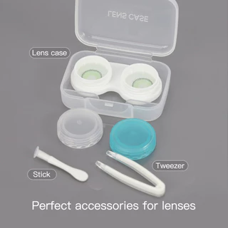 Magister ตลับคอนแทคเลนส์ กล่องใส่เลนส์ คลิปพกพา Contact Lens Case สีชมพู/เทา