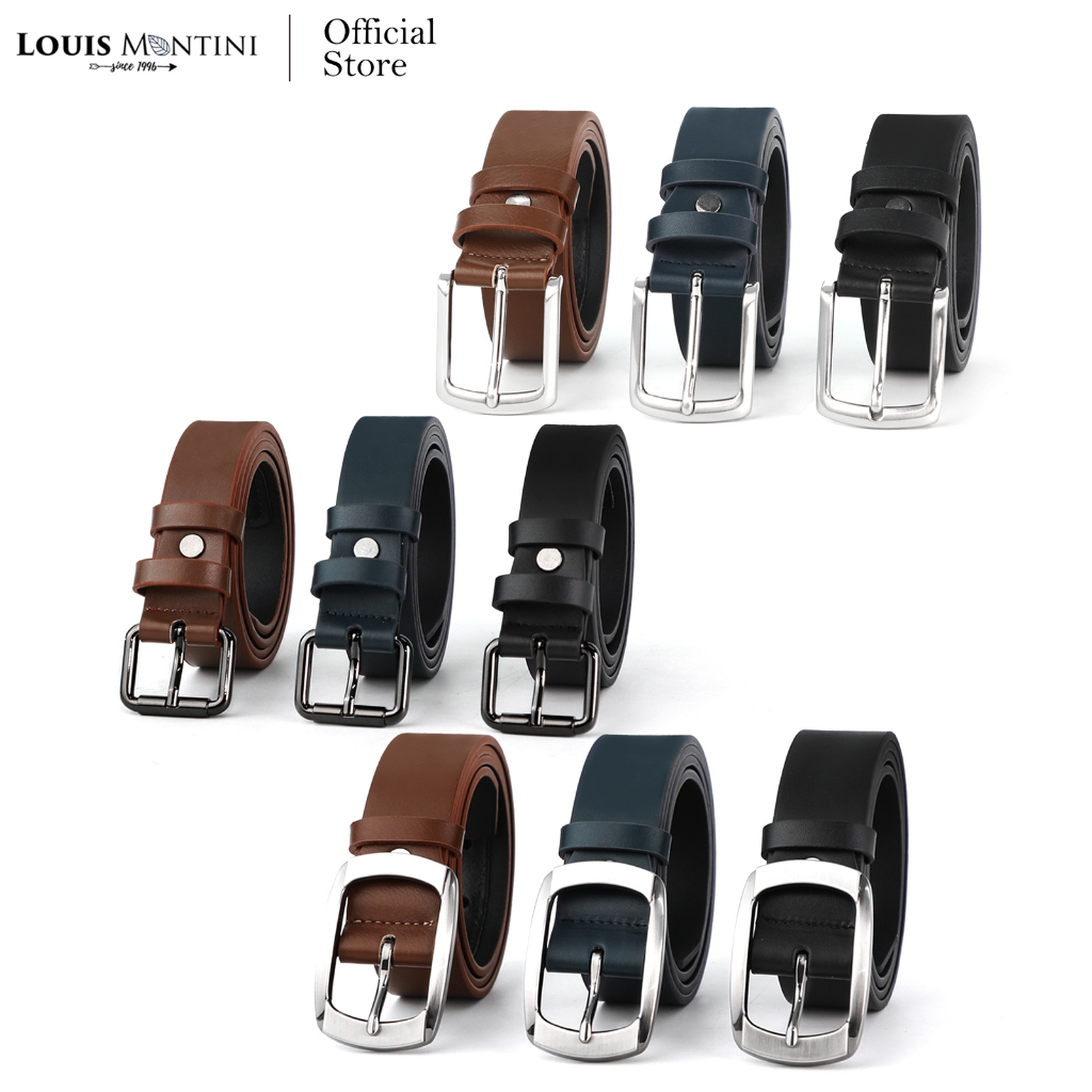 Louis Montini (The Helix) เข็มขัดผู้ชาย เข็มขัด PU แฟชั่น Men's Belt MGN150