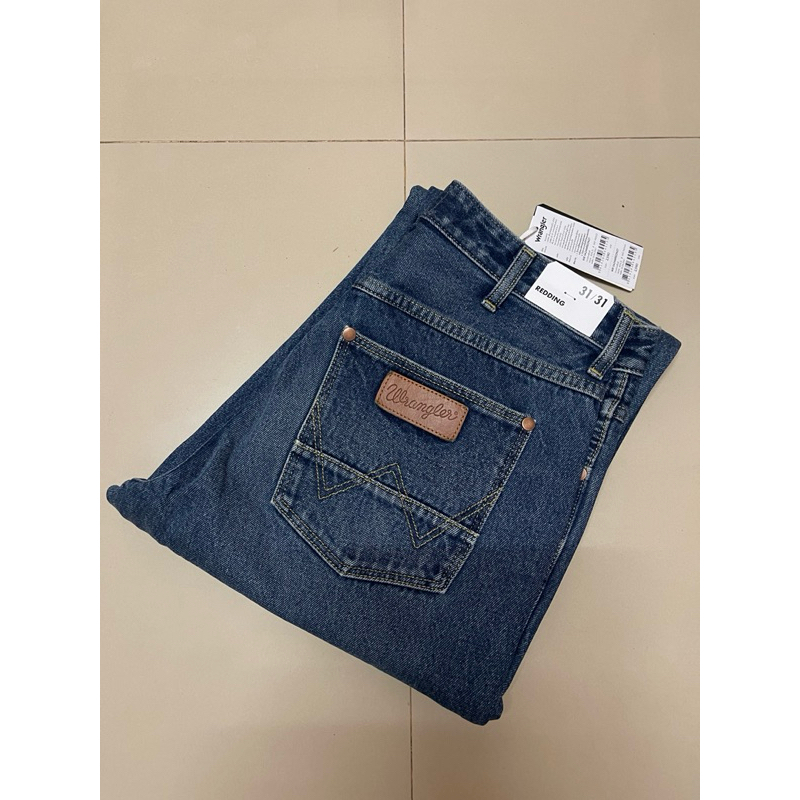 WRANGLER REDN27 กางเกงยีนส์ผู้ชาย เอวกลาง ทรงกระบอกใหญ่ ยีนส์ยืด แรงเลอร์ สียีนส์สวยมาก ยีนส์ไม่ยืด 