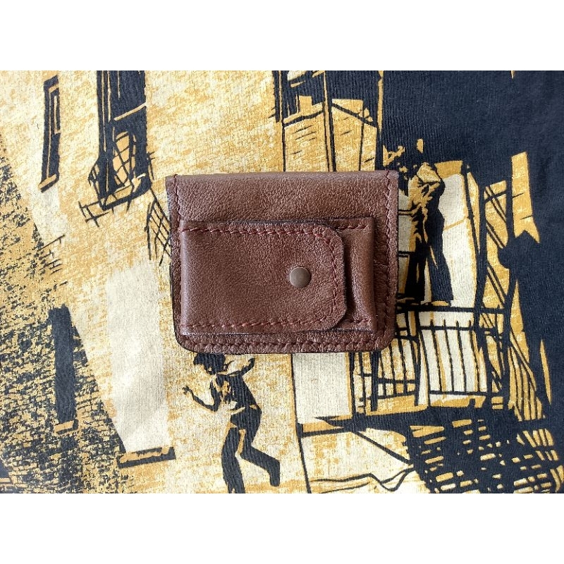 กระเป๋ายาสูบ ใบจาก ยาเส้น มีที่ใส่ไฟแช็ค ทำจากหนังแท้ทั้งใบ ตัดเย็บมือ handmade