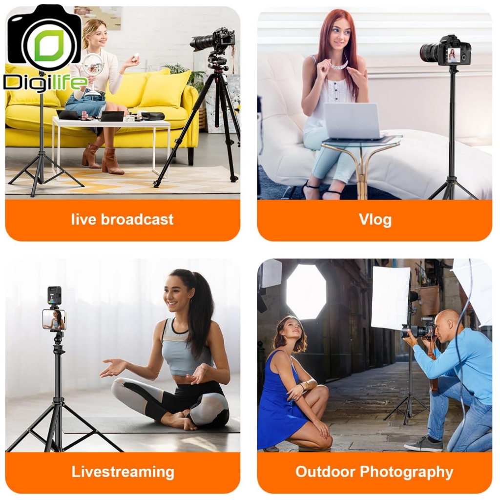 Coman Tripod MT60 - Camera & Phone Stand ขาตั้งมือถือ ขาตั้งกล้อง ไม้เซลฟี่ สูง 180 ซม. / Digilife Thailand
