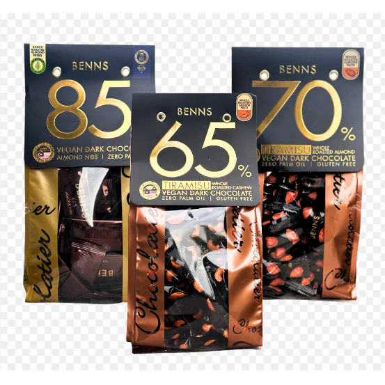 เบ็นส์วีแกน ดาร์กช็อคโกแลต 360g มีให้เลือกถึง3ความเข้ม (ช็อกโกแลตเพื่อนยาก)