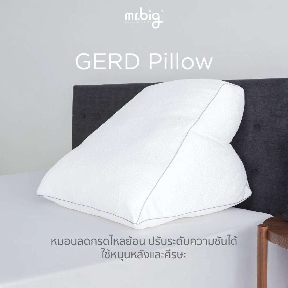 mr.big GERD Pillow หมอน Ergonomic สำหรับผู้ป่วยกรดไหลย้อน ปรับระดับได้ พร้อมปลอกถอดซัก