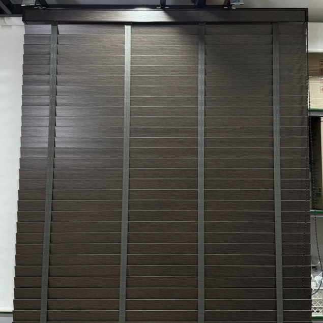 ตกแต่งบ้าน มู่ลี่ไม้ โฟมวูด Foamwood Blinds - A25-12 Gold Strip  ขนาดใบ 50mm. ส่งด่วน สั่งเลย