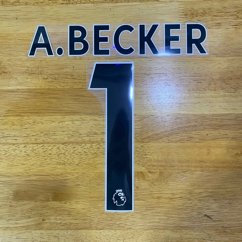 [ของแท้] ชื่อและเบอร์นักเตะ A.Becker ของ Liverpool  สีดำ Font Premier League ของ Avery Dennison ของแ