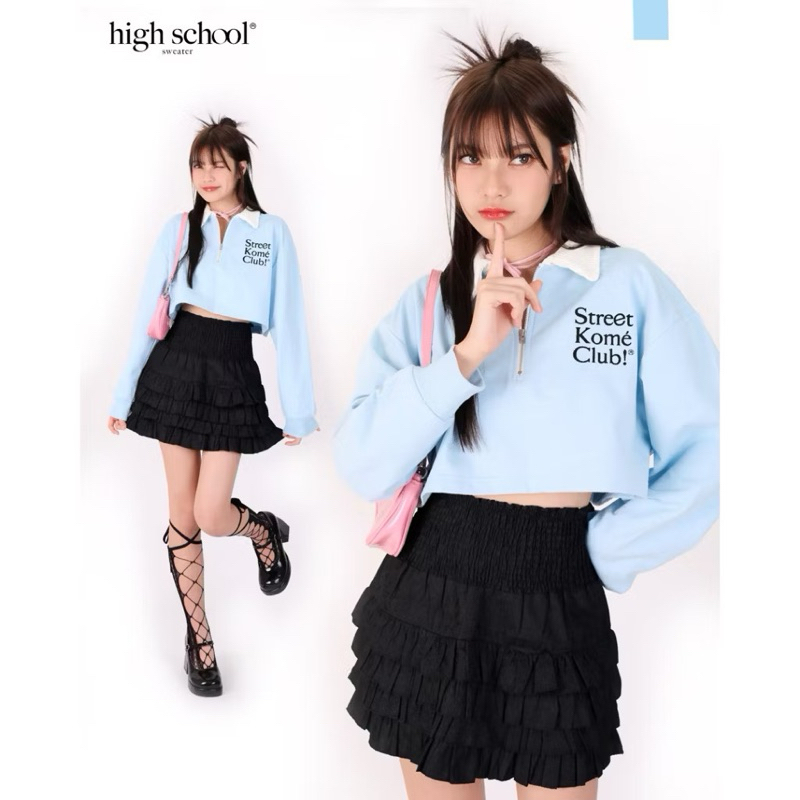ส่งต่อ kome.girls กระโปรงสั้นชั้นลูกไม้สีดำ รุ่น mary lace skirt Marry lace skirt (ลายลูกไม้)