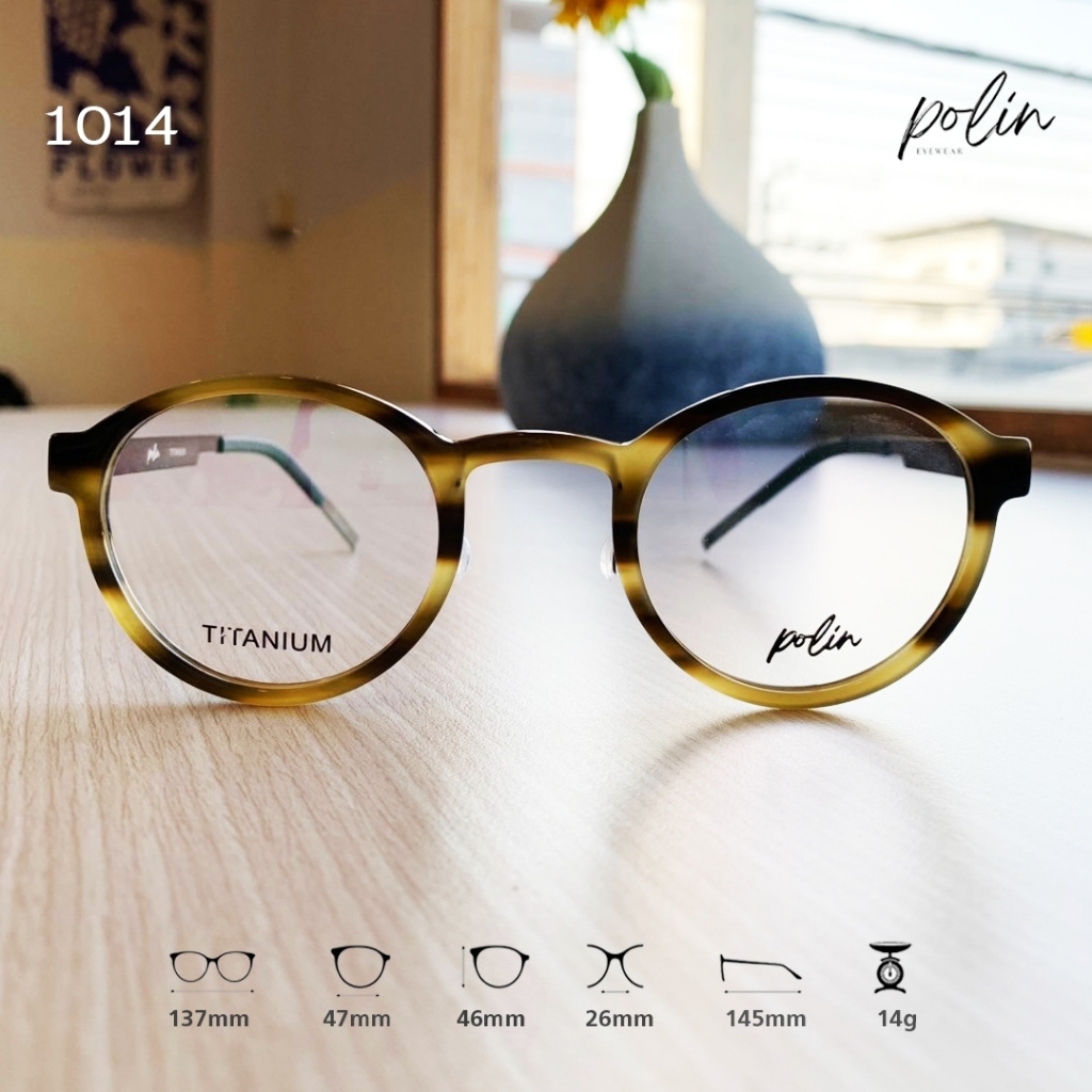 Polin กรอบแว่นสายตา รุ่น 1014 เนื้อไทเทเนียม เบาทน ไร้สกรู ทรงสวยหรู - รูปที่ 5