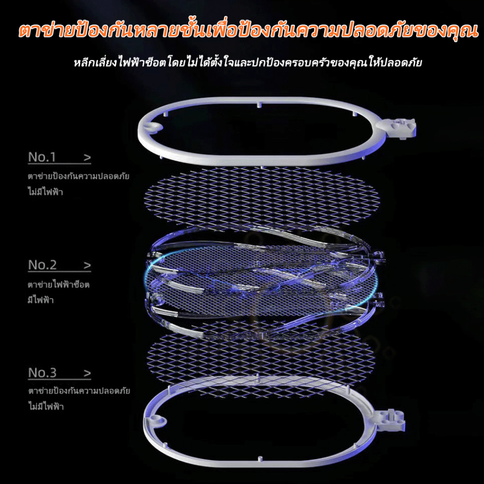 🦟ไม้ช็อตยุงไฟฟ้า ไม้ตียุง 2-in-1 ที่ดักยุงไม้ตียุงไฟฟ้า ขนาด3,000V พร้อมสายUSBและแท่นวาง ใช้งานได้สะดวก มีหลายรุ่นให้เลื - รูปที่ 3