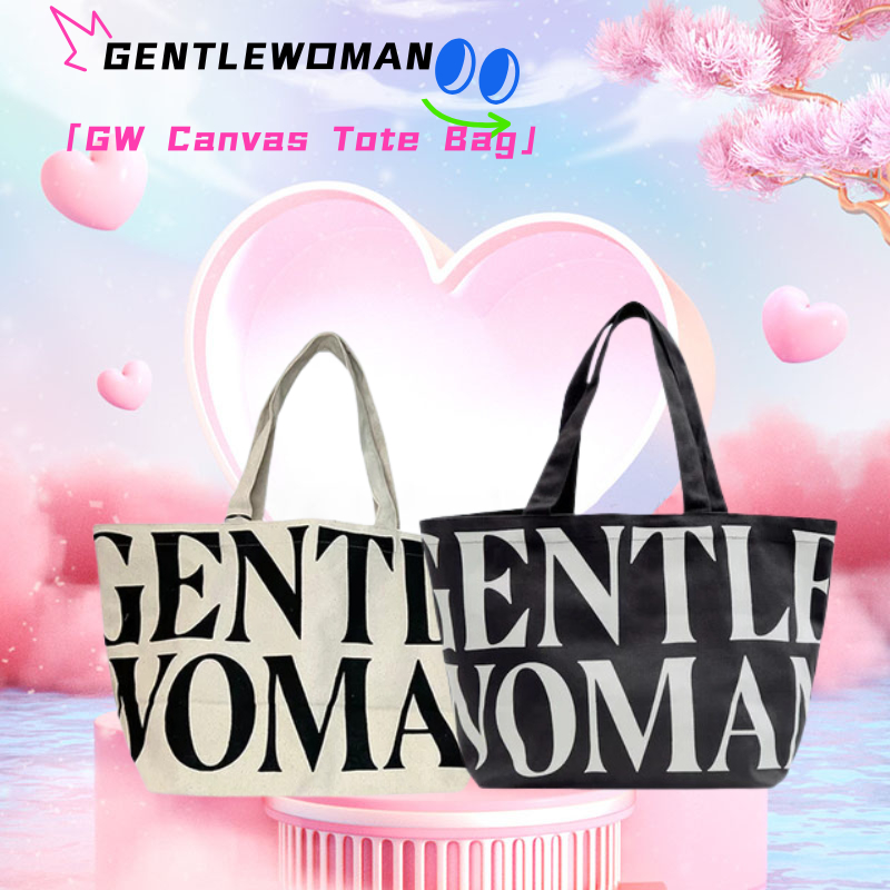 GENTLEWOMAN Club GW Canvas Tote Bag Black/White กระเป๋าผ้า แท้ 100 %