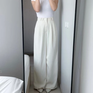 Cozy Pants ยาว 42-43 กางเกงขากระบอกใหญ่ ตะขอซิปหน้า 2 หู เนื้อผ้าลิลลี่ เหมาะสมหรับคนเอวเล็ก มีสะโพก มีต้นขา ตัวสูง 170+