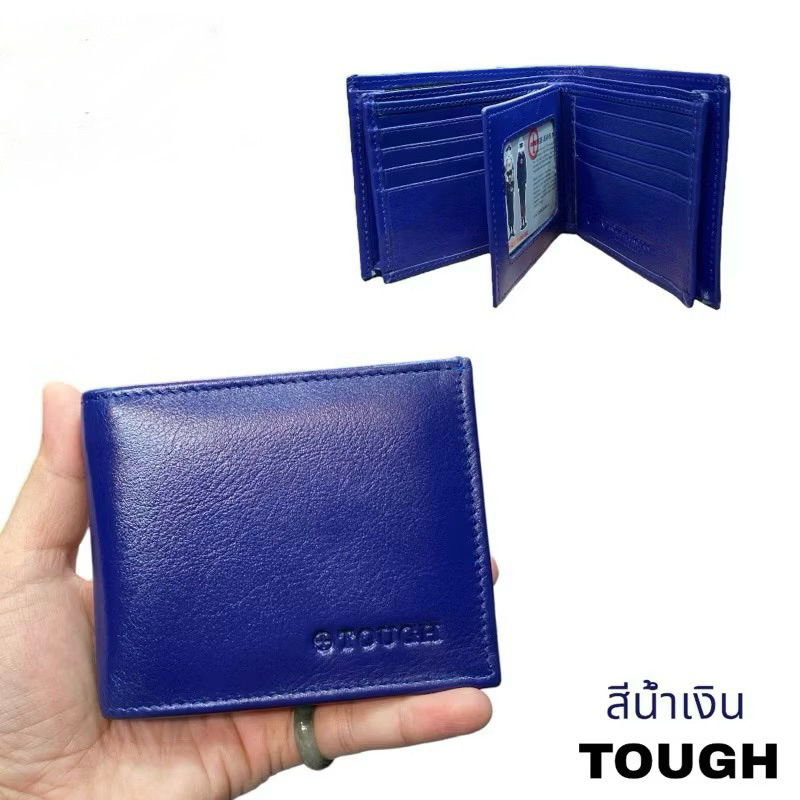 กระเป๋าสตางค์ผู้ชาย TOUGH หนังวัวแท้100% หนังนิ่ม พนัง ข้างและก้นขยาย ใบใหญ่ ขนาด 9x11x2 cm
