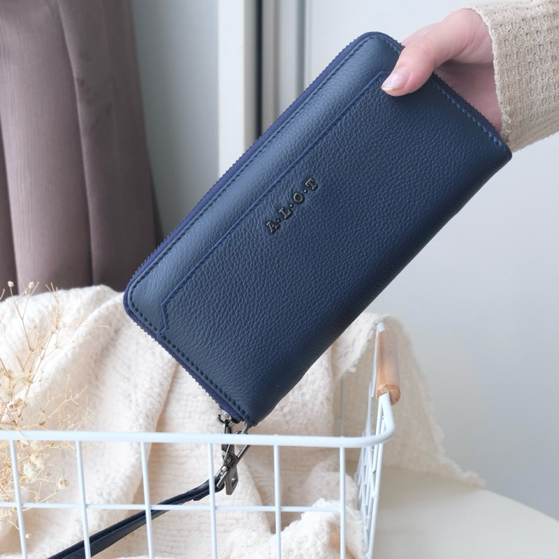 ALOT กระเป๋าสตางค์เสริมดวงใบยาว รุ่น Richy girl สีน้ำเงิน / สาววันเสาร์