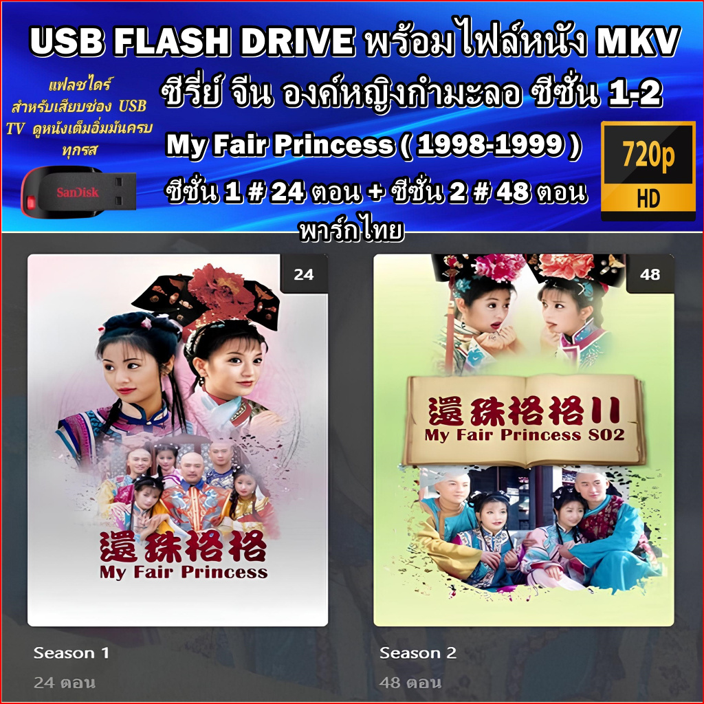 USB Flash Drive ซีรีย์จีน สามก๊ก 1994 - สามก๊ก 2010 พากย์ไทย Romance of the Three Kingdoms HD 720P