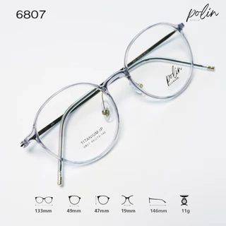 Polin กรอบแว่นสายตา รุ่น 6807 เนื้อวัสดุเบต้าไทเทเนียม ยืดหยุ่น ไม่หัก