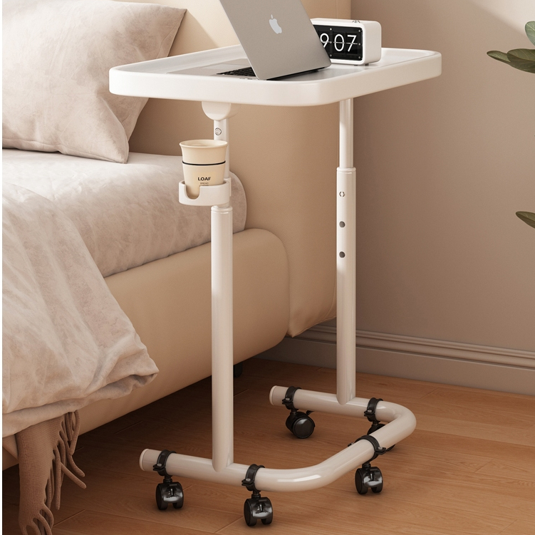 โต๊ะพับมีล้อ แข็งแรง ทนทาน โต๊ะโซฟา มีรอก โต๊ะโซฟาห้องนั่งเล่นแบบยกได้ สะดวกในการเคลื่อนย้ายไม่กินพื้นที่