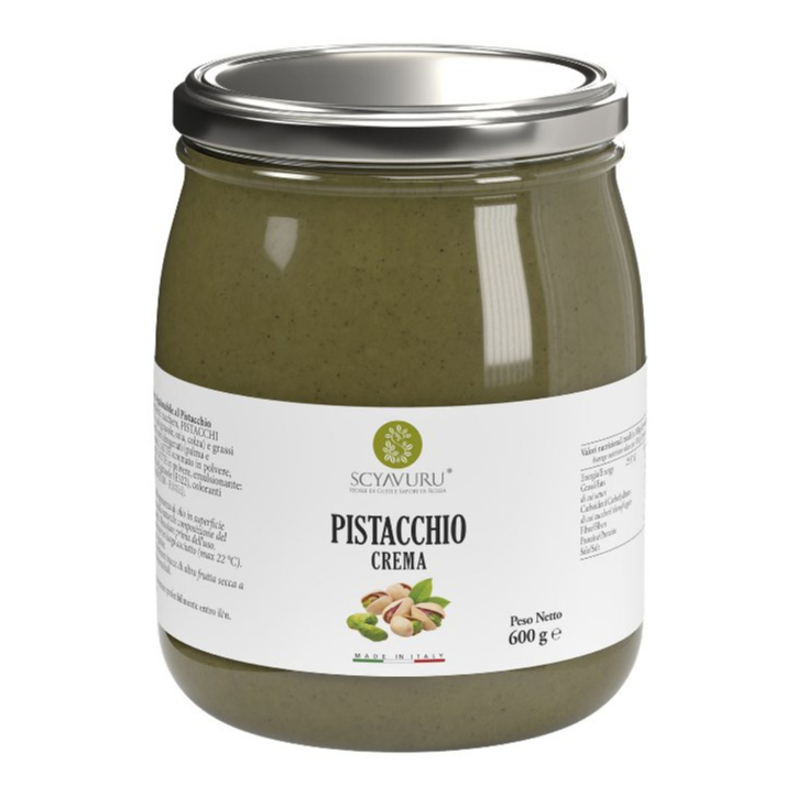 SCYAVURU Pistachio cream (Pistachio 25%) ครีมพิสตาชิโอ้จากอิตาลี นํ้าหนัก 600 กรัม BBF.02/03/26