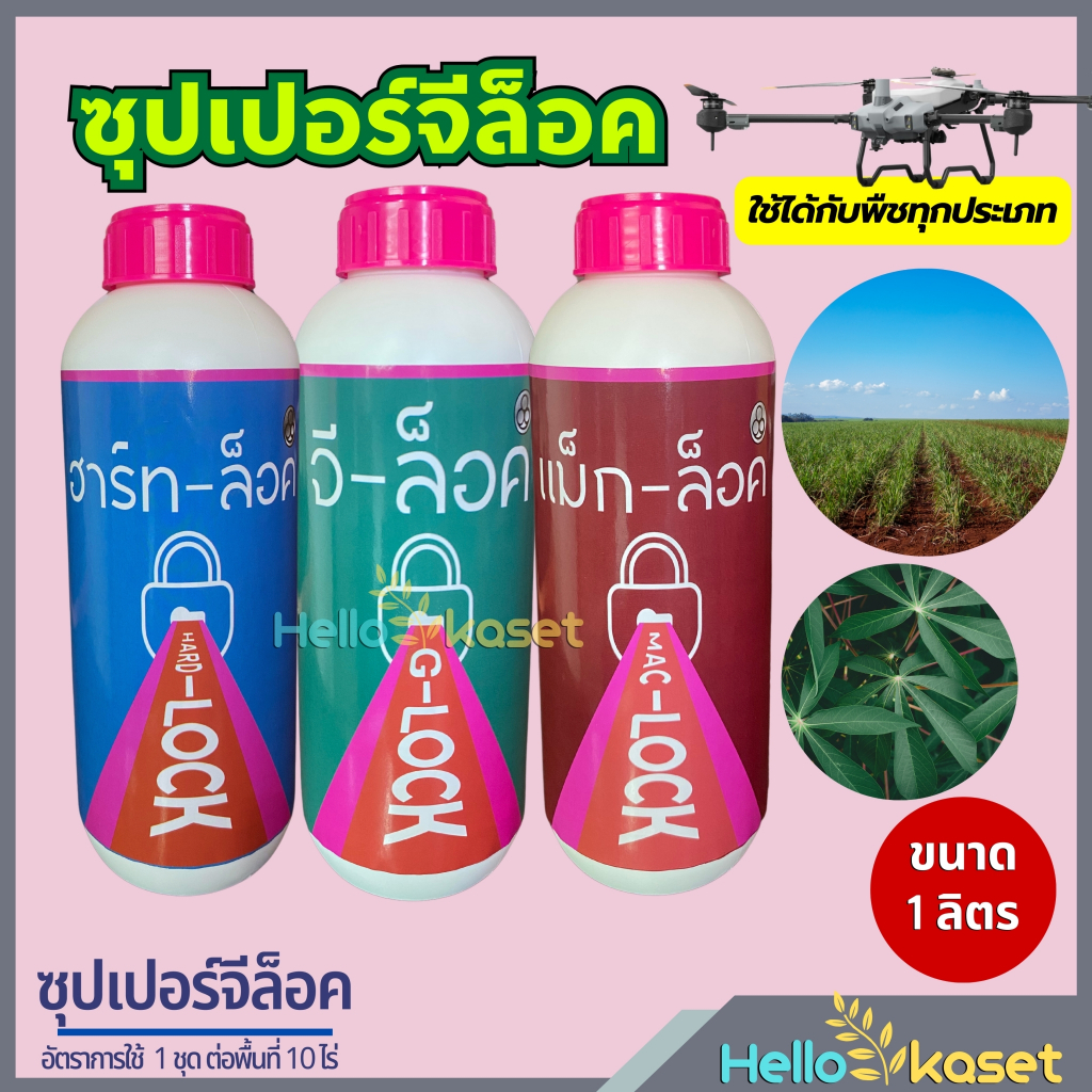 ชุดซุปเปอร์จีล็อค ฮอร์โมน เร่งต้นโต เร่งใบเขียวเข้ม เร่งแตกยอด เร่งราก รากแข็งแรง ปรับสมดุลของพืช