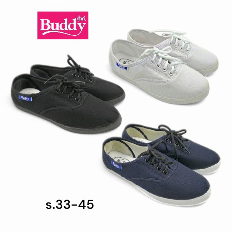 ✅ส่งไว💥Buddy รองเท้าผ้าใบชาย-หญิง รุ่น B-102A  s. 33-45
