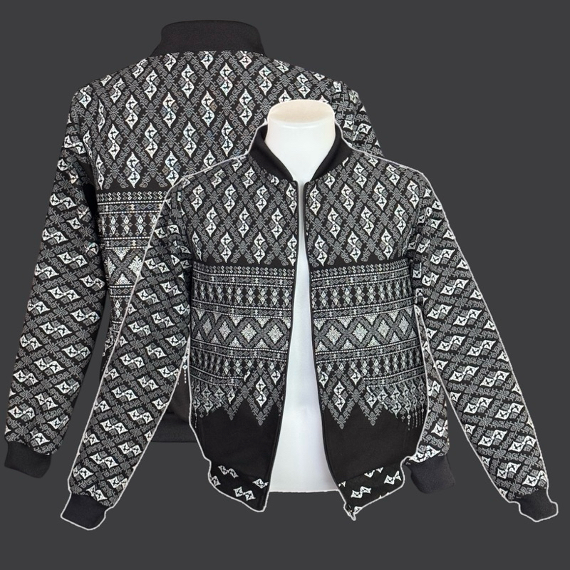 เสื้อแจ็คเก็ตลายขอผ้าฝ้ายพิมพ์ลาย