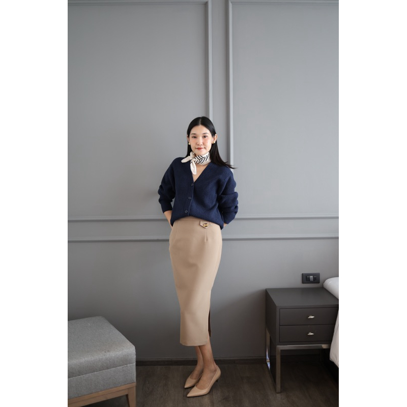 OCTOBER7th - Milano Skirt - กระโปรงทรงดินสอ ผ่าข้าง (Pencil Skirt) มีซับใน ผ้าพริ้ว ใส่สบาย