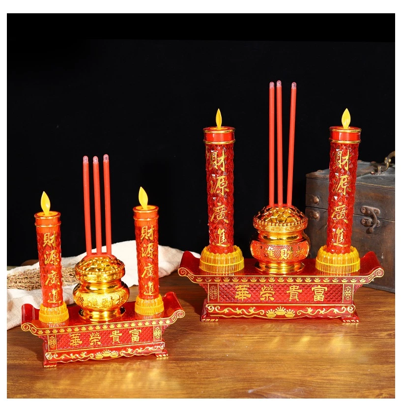 กระถางธูปไฟฟ้า CANDLE เทียนชาร์จไฟ/ใส่ถ่าน เชิงเทียนปลอม เทียนเสียบไฟ
