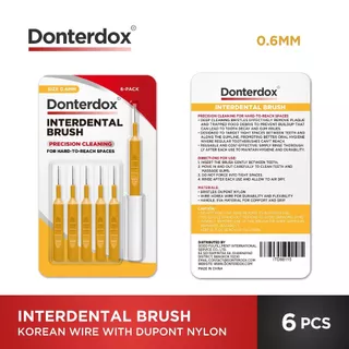 Donterdox - แปรงซอกฟัน Interdental Brush - [แพ็ค 6 ชิ้น] ขนแปรงไนลอนดูปองท์ ลวดคุณภาพสูงจากเกาหลี