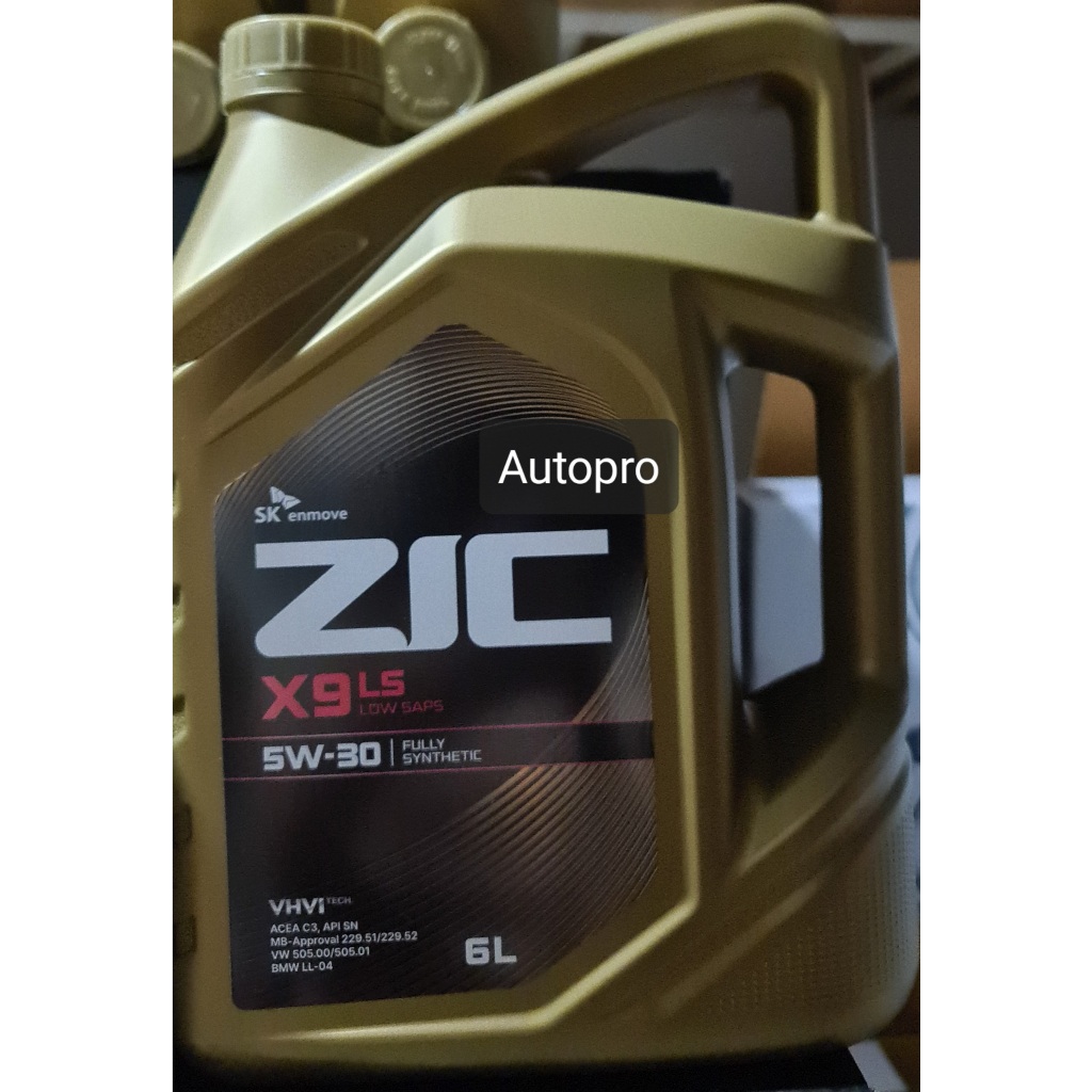 (ผลิตปี2024) 5W-30 ZIC X9 LS (6 ลิตร +2 ลิตร) สำหรับเครื่องยนต์ดีเซลและเบนซิน  สังเคราะห์แท้ 100% ระยะ 12,000-15,000 K