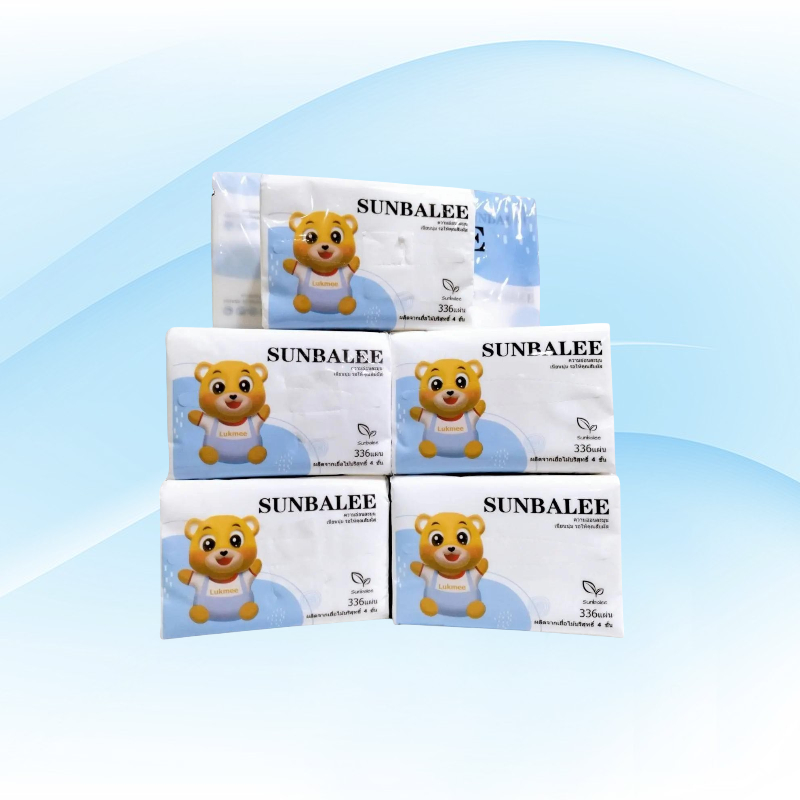 [ลัง 10 แพค] SUNBALEE หมีขาว กระดาษทิชชู่เช็ดหน้า ห่อ336แผ่น หนา4ชั้น แพค10ห่อ - รูปที่ 6