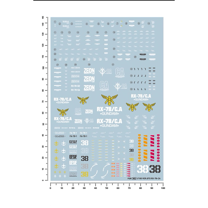 Water Decal Mg RX-78/C.A Casval Gundam Ver 3.0