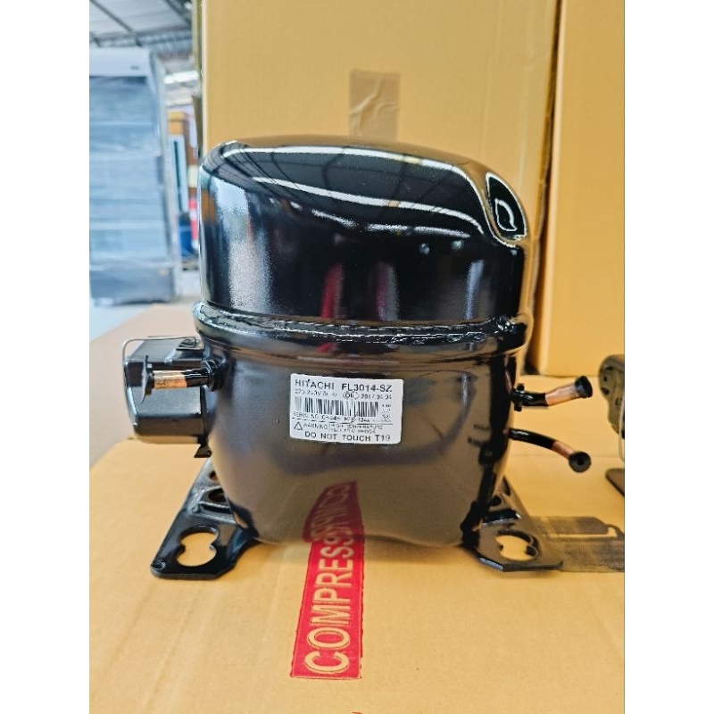 คอมเพรสเซอร์ตู้แช่มือสอง ยี่ห้อ hitachi รุ่น FL3014 ขนาด 1/2 แรง น้ำยา R134 อุปกรณ์ครบ พร้อมใช้งาน